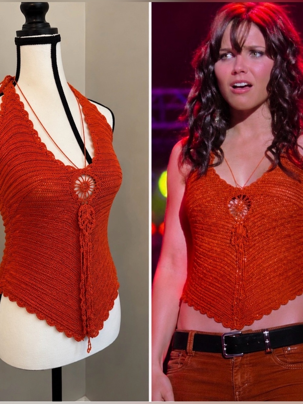 Vintage Y2K knit halter seen on Sophia Bush “John Tucker Must Die”
